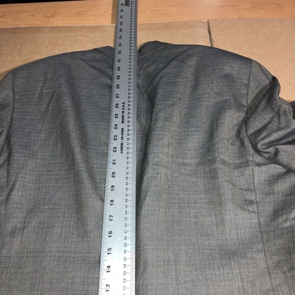 Hart Schaffner Marx Gray Plaid Blazer Jacket 42R, Windowpane Coat, Suit Coat - Picture 9 of 13